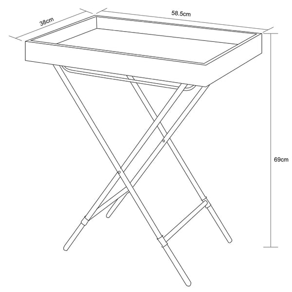 Decofurn Furniture | ADAM_BUTLERS_TRAY | Dimensions