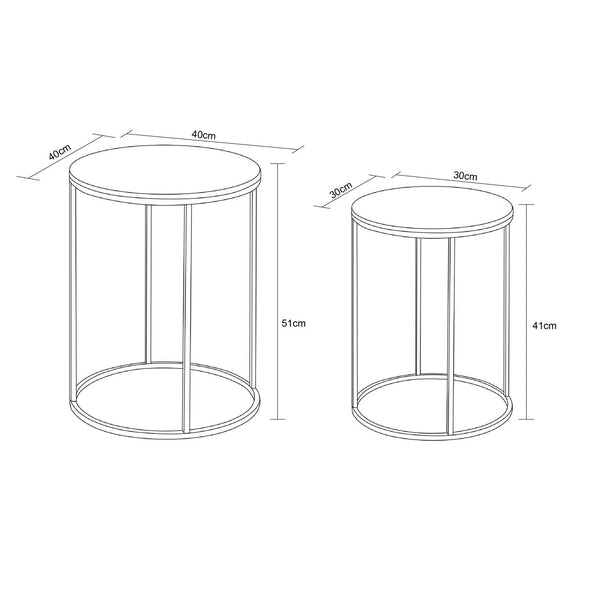 Decofurn Furniture | ALIX_SET_OF_2_TABLES | Dimensions