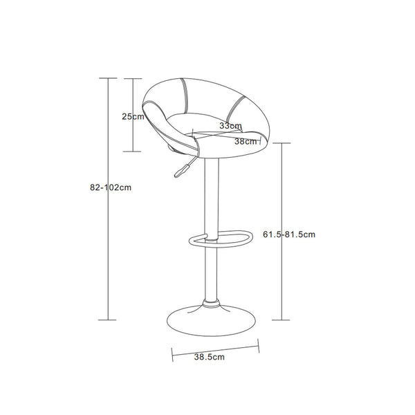 Decofurn Furniture | BARSTOOL_CM062 | Dimensions