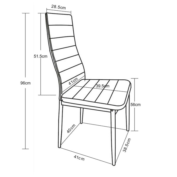 Decofurn Furniture | BENNY_LEATHER_TOUCH_DINING_CHAIR | Dimensions