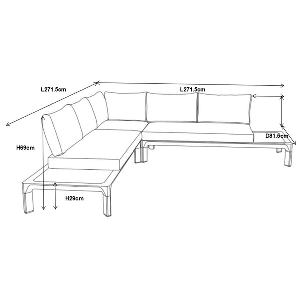 Decofurn Furniture | BORNEO_OUTDOOR_CORNER_UNIT | Dimensions