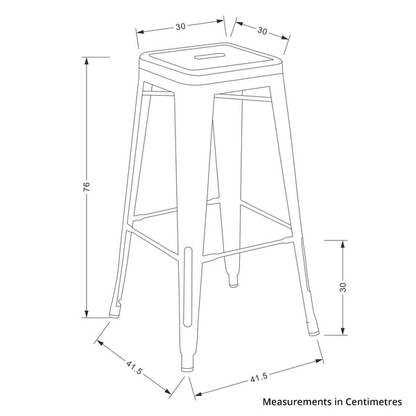 Decofurn Furniture | BRONX_BARSTOOL | Dimensions