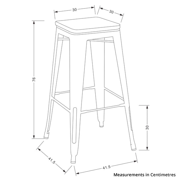 Decofurn Furniture | BRONX_BARSTOOL_WITH_WOOD | Dimensions