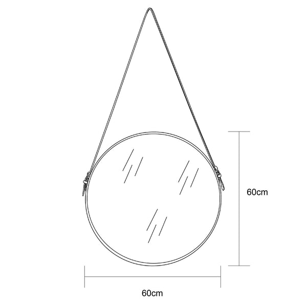 Decofurn Furniture | CAS_60cm_ROUND_MIRROR | Dimensions