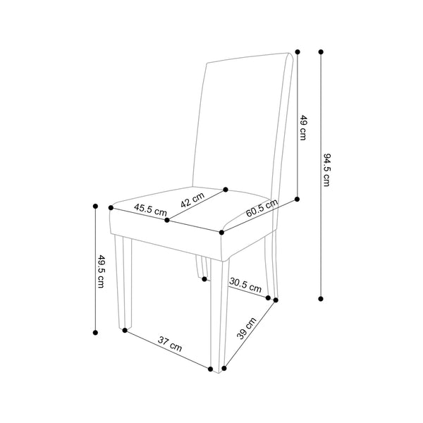 Decofurn Furniture | CATH_FABRIC_DINING_CHAIR | Dimensions