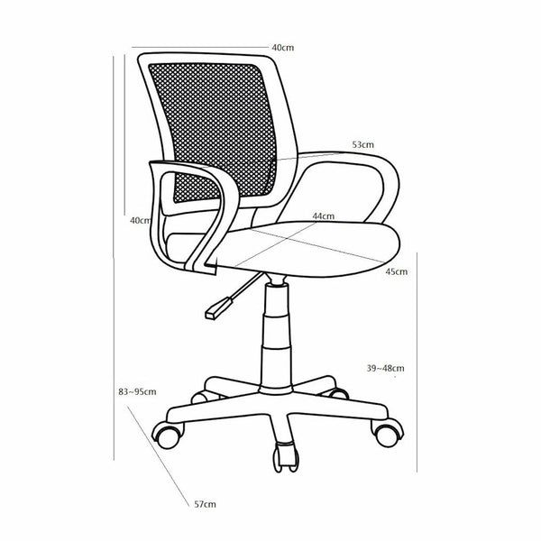 Decofurn Furniture | DELUXE_OFFICE_CHAIR_OF528 | Dimensions