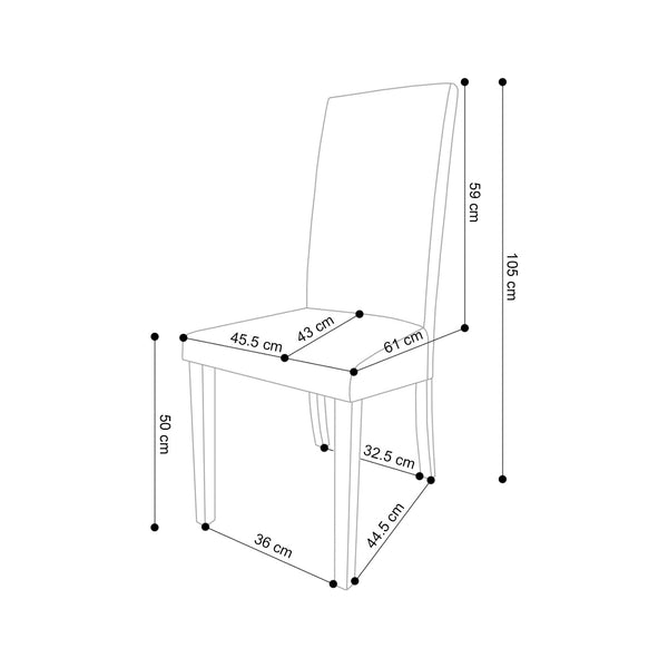 Decofurn Furniture | EARL_DELUXE_FABRIC_DINING_CHAIR | Dimensions