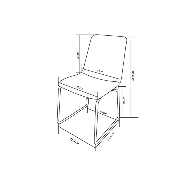 Decofurn Furniture | FINA_FABRIC_DINING_CHAIR | Dimensions