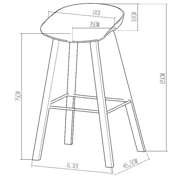 Decofurn Furniture | VEGAS_LUXURY_BARSTOOL | Dimensions