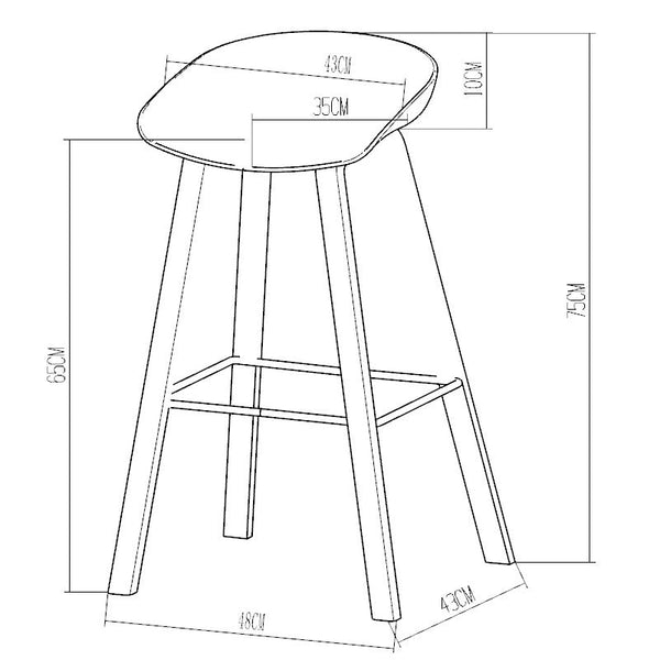 Decofurn Furniture | VEGAS_LUXURY_KITCHEN_STOOL | Dimensions