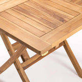 90cm SQUARE TEAK TABLE SLAT LEGS