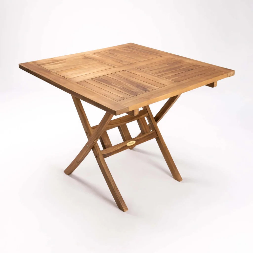 90cm SQUARE TEAK TABLE SLAT LEGS
