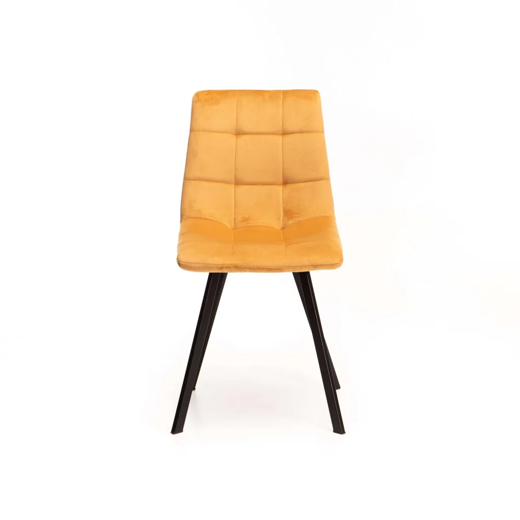 ADDISON VELVET DINING CHAIR - MUSTARD