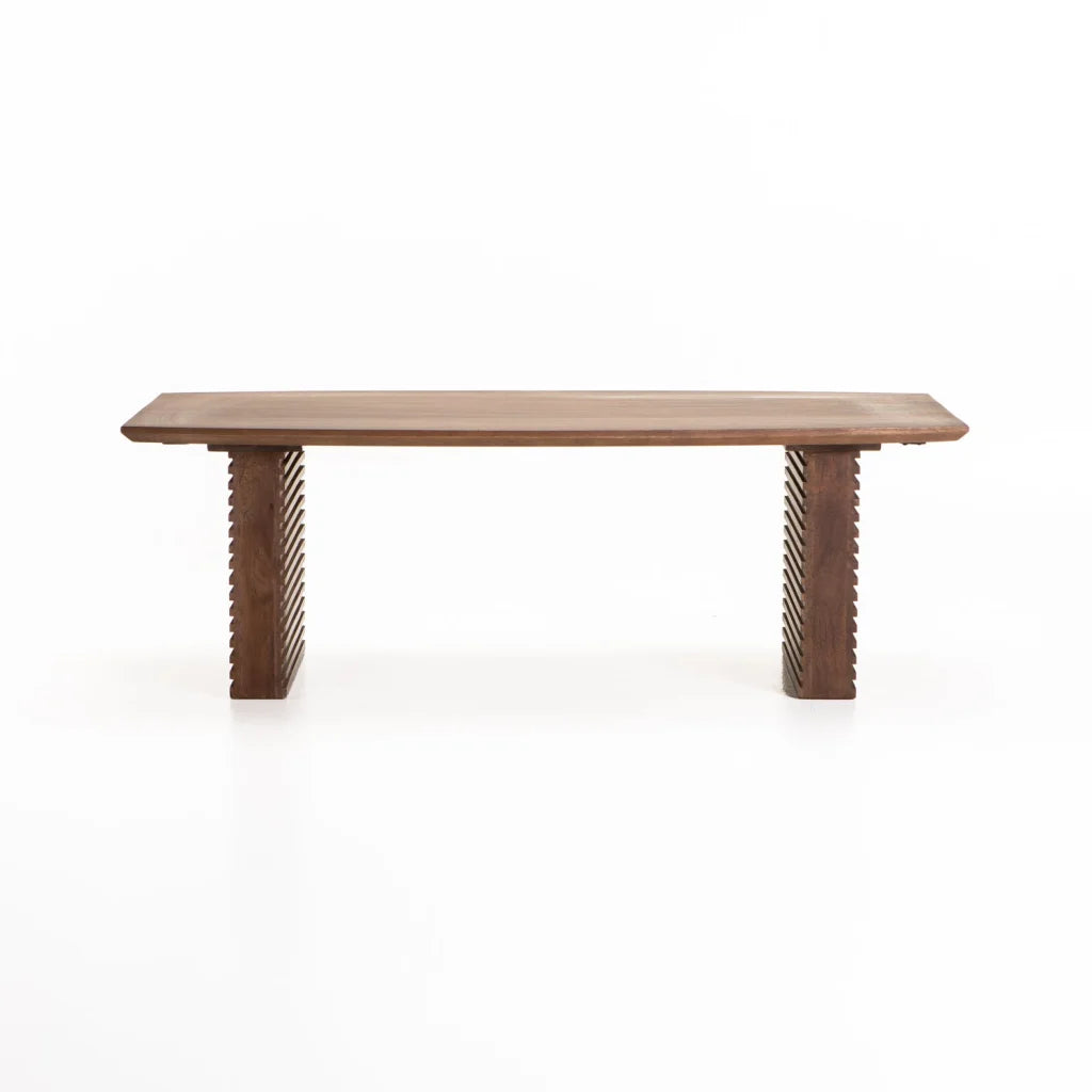 AGRA 120x60cm SOLID WOOD COFFEE TABLE-LIGHT BROWN