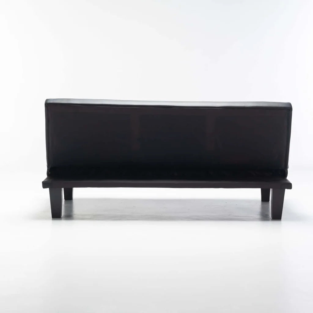 ALLAN LEATHER TOUCH SLEEPER COUCH - BLACK