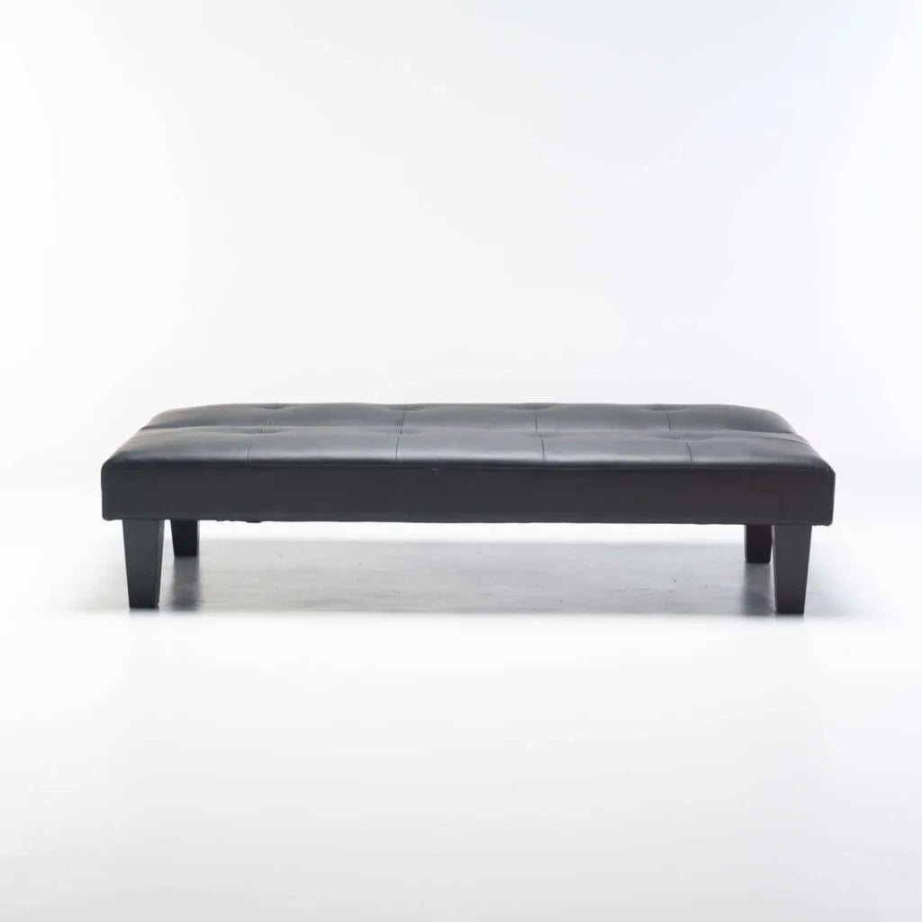 ALLAN LEATHER TOUCH SLEEPER COUCH - BLACK