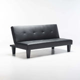 ALLAN LEATHER TOUCH SLEEPER COUCH - BLACK