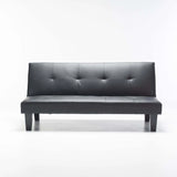 ALLAN LEATHER TOUCH SLEEPER COUCH - BLACK