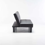 ALLAN LEATHER TOUCH SLEEPER COUCH - BLACK