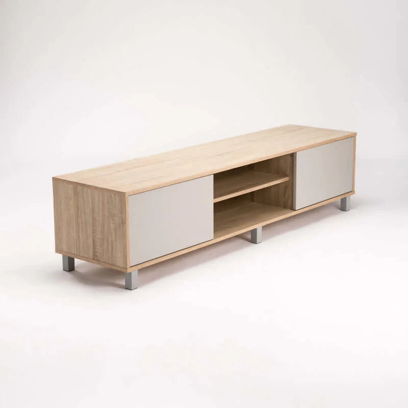 ALLY 2 DOOR TV/PLASMA UNIT - LIGHT OAK/LIGHT GREY