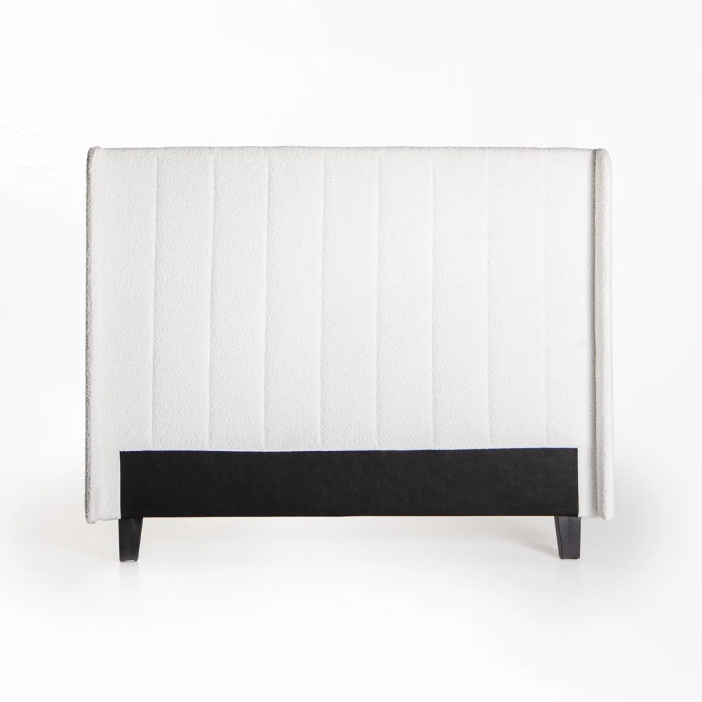 ALMA BOUCLE FABRIC DOUBLE HEADBOARD - CREAM