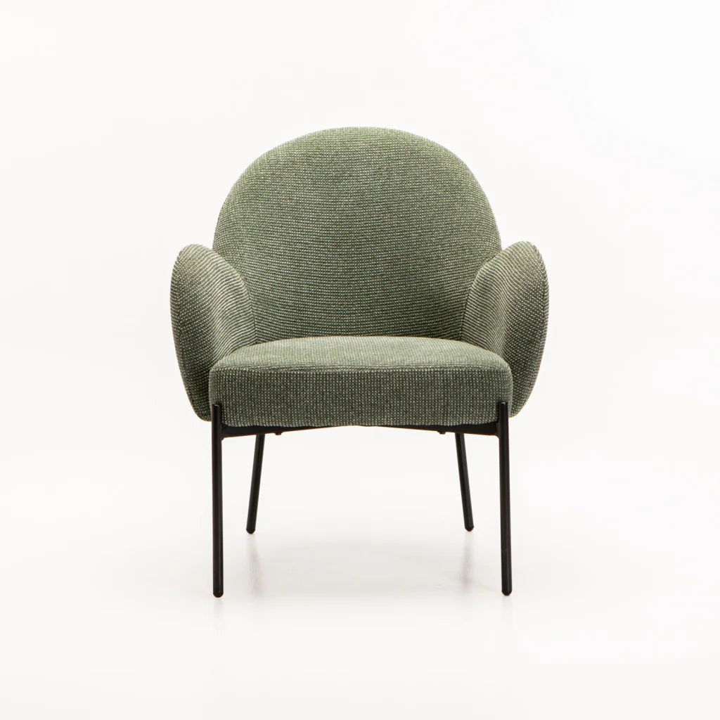 AMELIA TEXTURED FABRIC CHAIR - GREEN