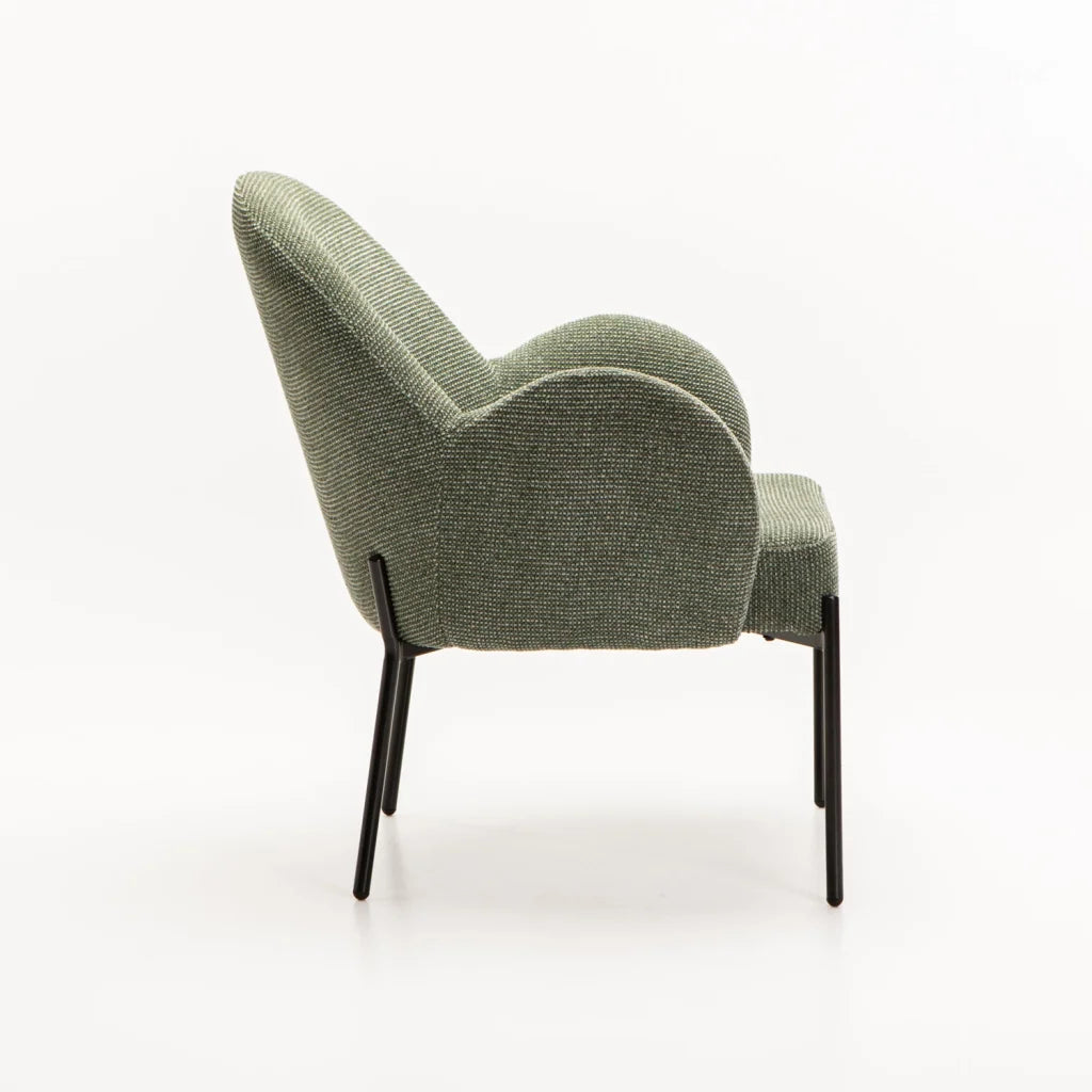 AMELIA TEXTURED FABRIC CHAIR - GREEN