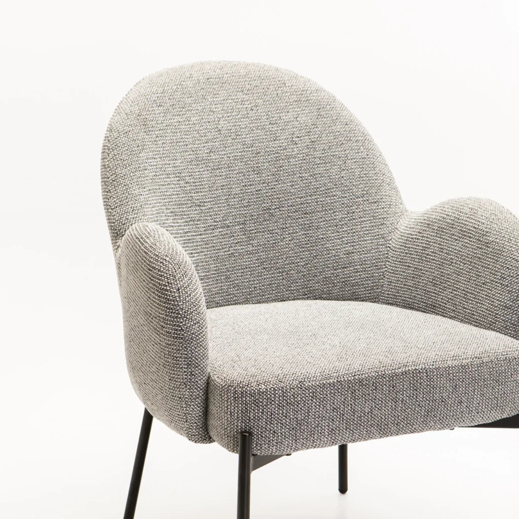 AMELIA TEXTURED FABRIC CHAIR - GREY