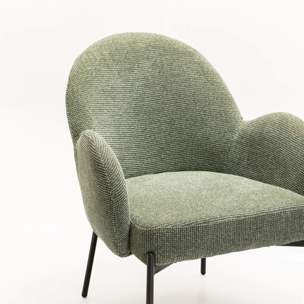 AMELIA TEXTURED FABRIC CHAIR - GREEN