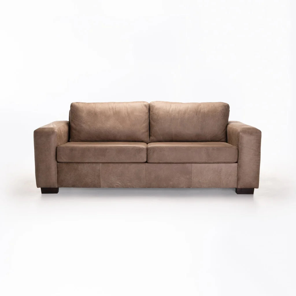 ANTONIO GENUINE LEATHER 3 SEATER - BUFFED TAUPE