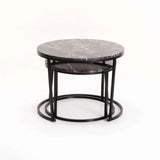 ARGO SET OF 2 TABLES - BLACK/BLACK MARBLE