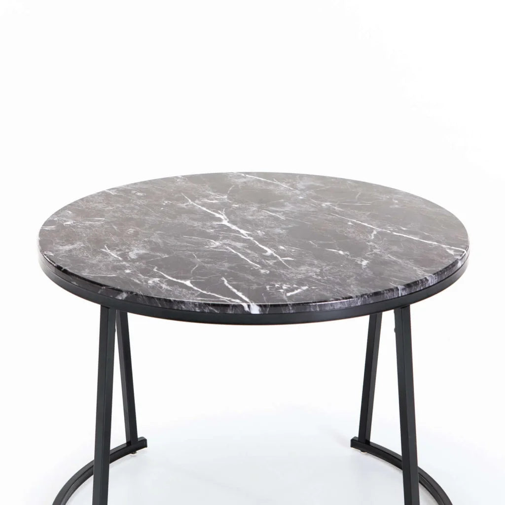 ARGO SET OF 2 TABLES - BLACK/BLACK MARBLE