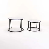 ARGO SET OF 2 TABLES - BLACK/WHITE MARBLE