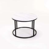 ARGO SET OF 2 TABLES - BLACK/WHITE MARBLE