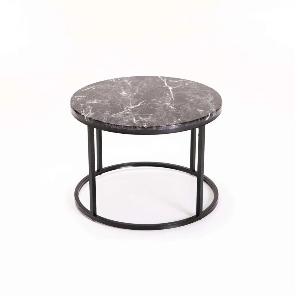 ARGO SET OF 2 TABLES - BLACK/BLACK MARBLE
