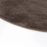 ARIEL 100cm ROUND FAUX FUR RUG - DARK GREY