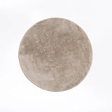 ARIEL 100cm ROUND FAUX FUR RUG - LIGHT GREY