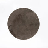 ARIEL 100cm ROUND FAUX FUR RUG - DARK GREY