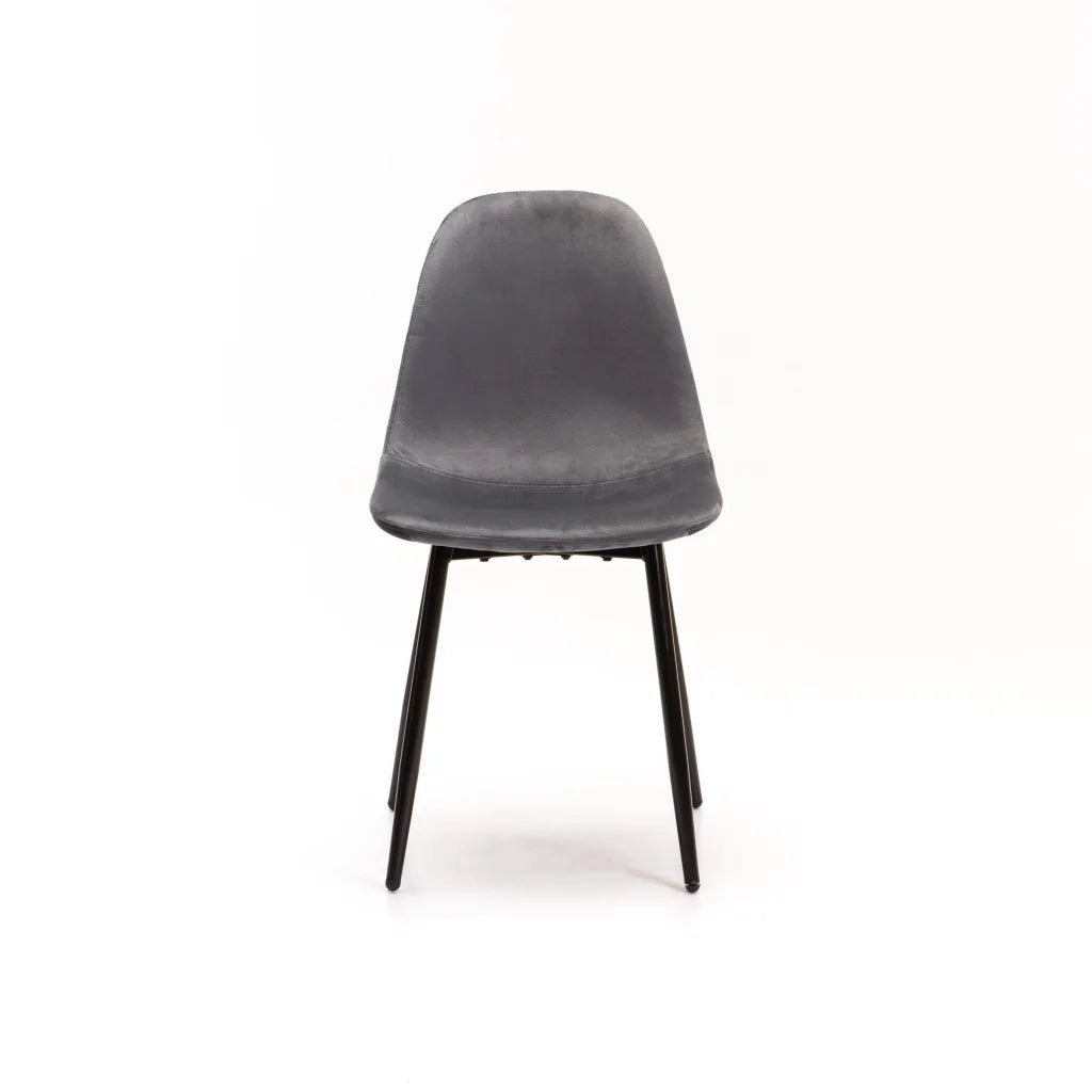 AVA VELVET DINING CHAIR - GREY