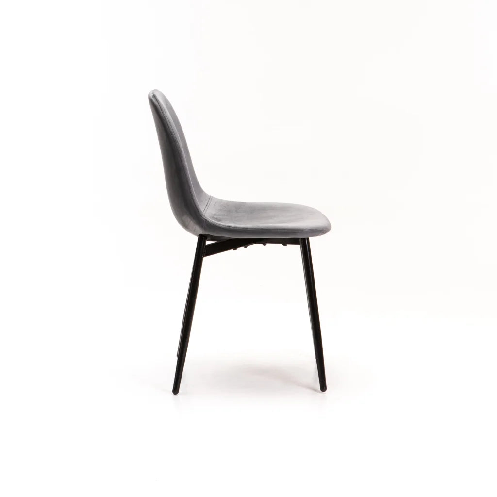 AVA VELVET DINING CHAIR - GREY