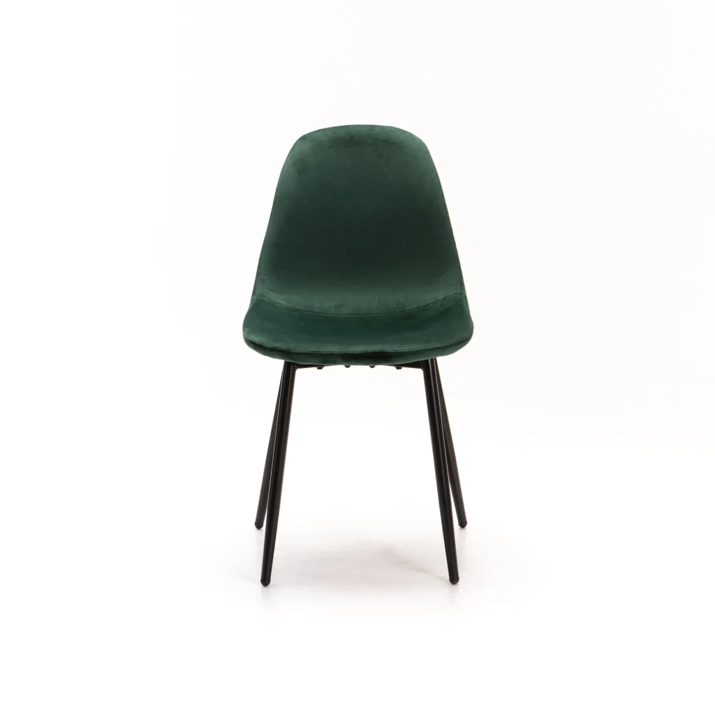 AVA VELVET DINING CHAIR - FOREST GREEN
