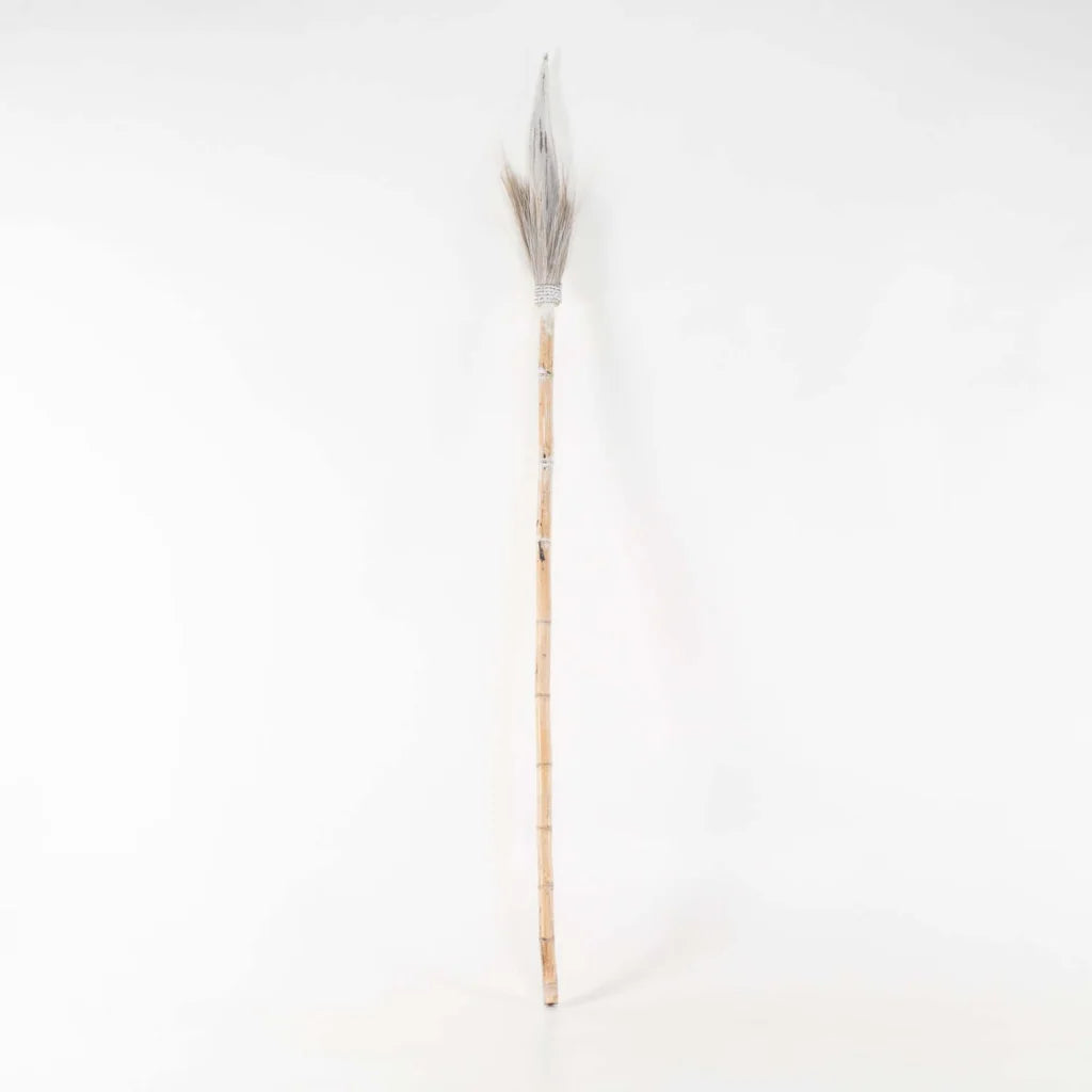 BAMBOO DECOR WITH GRASS - WHITEWASH