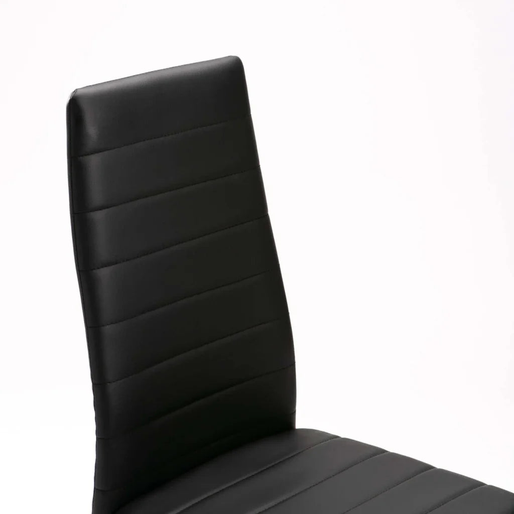 BENNY LEATHER TOUCH DINING CHAIR - BLACK
