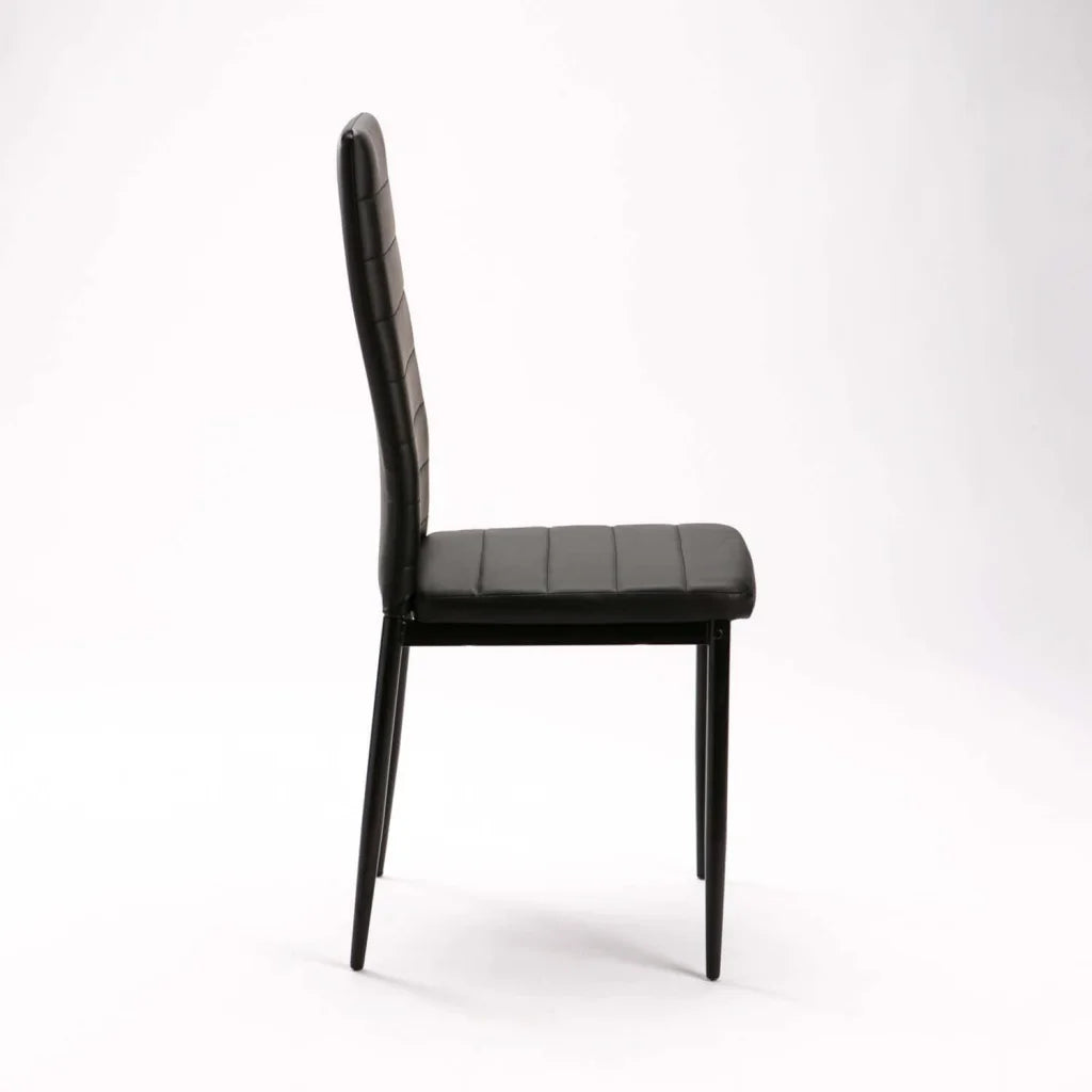 BENNY LEATHER TOUCH DINING CHAIR - BLACK