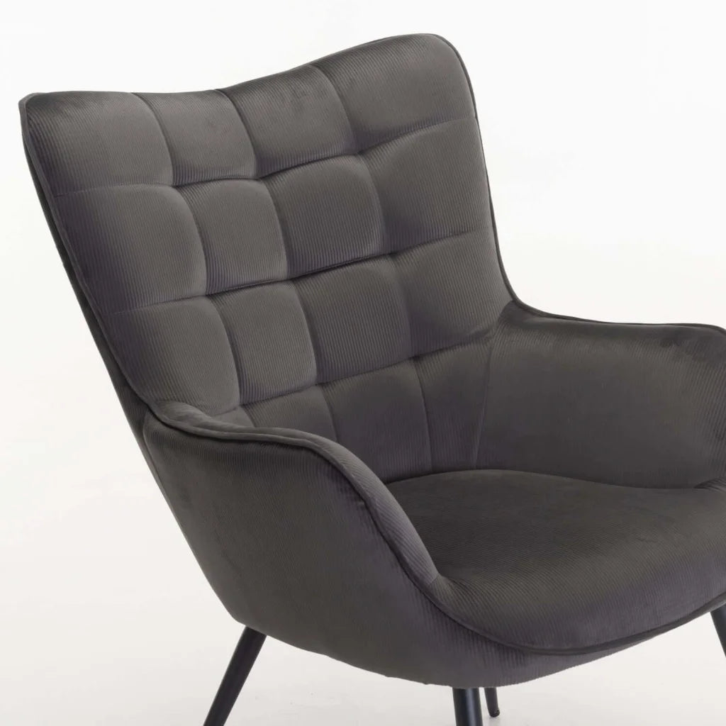 BJORN VELVET CHAIR - DARK GREY