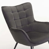 BJORN VELVET CHAIR - DARK GREY