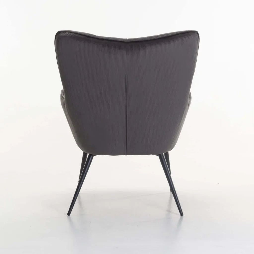BJORN VELVET CHAIR - DARK GREY