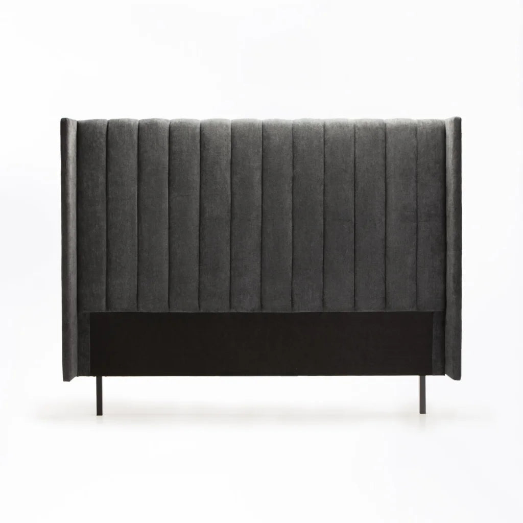 BRIA FABRIC QUEEN HEADBOARD - DARK GREY