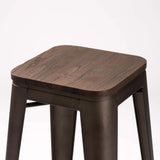 BRONX BARSTOOL WITH WOOD - RUSTIC