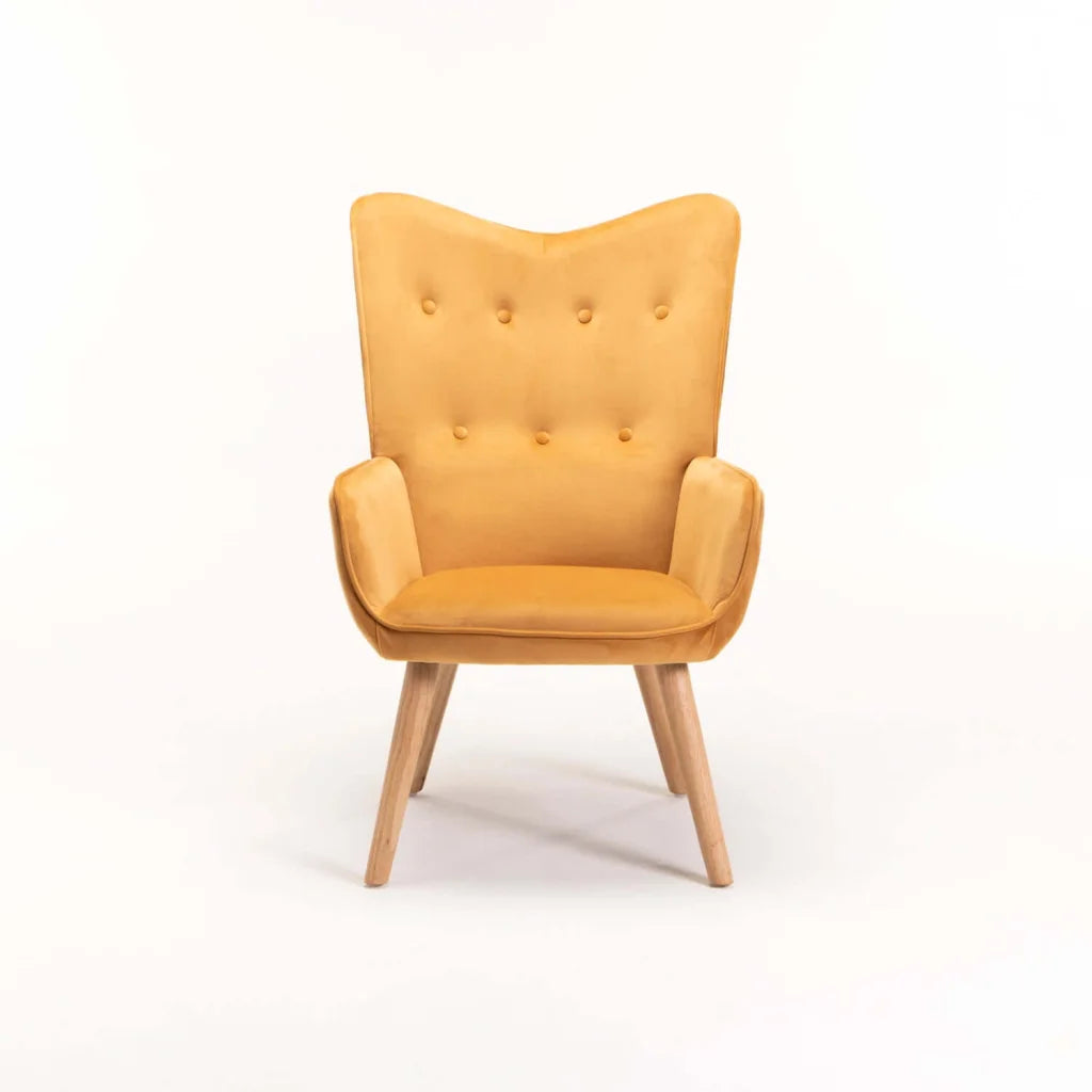BROOK VELVET CHAIR - MUSTARD
